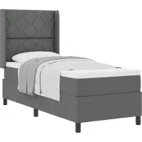 vidaXL Boxspring bed met kussen Donkergrijs 200 x 80 cm Stof