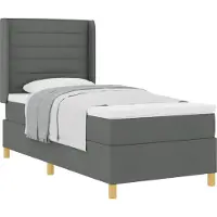 vidaXL Boxspring bed met matras Donkergrijs 100 x 200 cm Stof