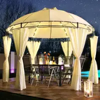 Swing&Harmonie LED-paviljoen, diameter 350 cm, Lavo. Rond zonnepaviljoen, tuintent, designpaviljoen - antraciet