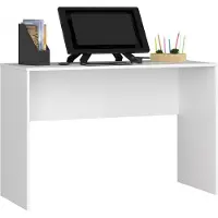 Akord Wit, rechthoekig bureau, 120 cm. Afmetingen: Hoogte: 77 cm, Breedte: 120 cm, Diepte: 50 cm