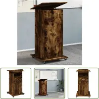 The Living Store Presentatiestand "Living Store" met wielen en lade, beukenfineer, 55x55x107 cm