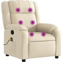 Syfax Massagestoel met crèmekleurige stof