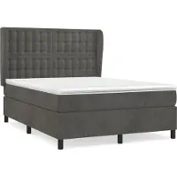 Syfax Boxspring met matras fluweel donkergrijs 140x190 cm