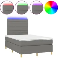 Syfax Boxspring met matras en LED stof donkergrijs 120x200 cm