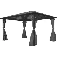 The Living Store De Living Store paviljoen met gordijnen, antracietkleurig, aluminium, 400 x 300 cm