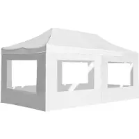 Syfax Partytent inklapbaar met wanden 6x3 m aluminium wit