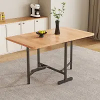 Flieks Opklapbare eettafel, keukentafel met metalen poten. Rechthoekige eettafel, bureau, salontafel, kantoortafel, in natuurlijke staat