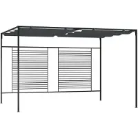 The Living Store De Living Store paviljoen met uitschuifbaar dak, afmetingen 4x3x2,3 meter, antracietkleurig, 180 g/m²