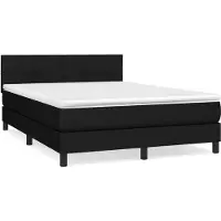 Syfax Boxspring met matras stof zwart 140x200 cm