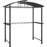 Syfax Barbecue-overkapping 210x114x230 cm staal antracietkleurig
