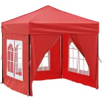 Syfax Partytent inklapbaar met zijwanden 2x2 m rood