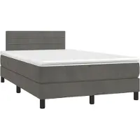 Syfax Boxspring met matras fluweel donkergrijs 120x190 cm