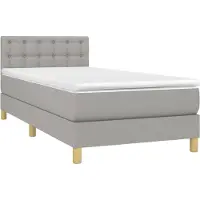 Syfax Boxspring met matras stof lichtgrijs 100x200 cm