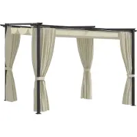 The Living Store De Living Store paviljoen met gordijnen, 3 x 3 meter, crème kleur, staal