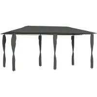 The Living Store De Living Store paviljoen met paalafdekkingen, afmetingen 3x6x2,6 meter, antracietkleurig, 160 g/m²