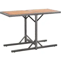Syfax Tuintafel poly rattan en massief acaciahout antraciet
