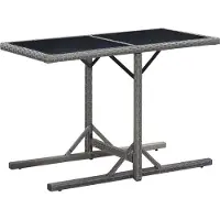 Syfax Tuintafel 110x53x72 cm glas en poly rattan antraciet