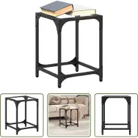 The Living Store Koffietafel - Salontafel - Salontafel met transparant glazen blad 30x30x40 cm staal - Bijzettafel - Houten Tafel - Glazen Tafel