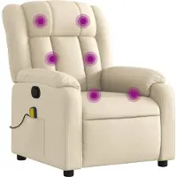 Syfax Massagestoel met crèmekleurige stof