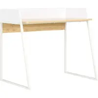 Prolenta Maison Exclusive - Bureau, wit en eikenhout, 90x60x88 cm