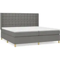 Syfax Boxspring met matras stof donkergrijs 200x200 cm