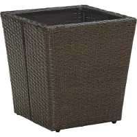 Syfax Salontafel 41,5x41,5x44 cm poly rattan en gehard glas bruin