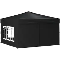 Syfax Partytent inklapbaar met zijwanden 3x3 m zwart