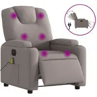 Syfax Massagestoel elektrisch verstelbaar stof taupe