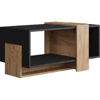 Vicco Aven Salontafel – 91.8 x 49 cm Antraciet/gouden eik