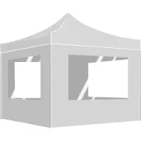 Syfax Partytent inklapbaar met wanden 2x2 m aluminium wit