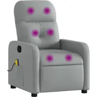 Syfax Massagestoel met lichtgrijze stof