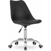 TEXTILOMANIE ALBA Bureaustoel Zwart, Ergonomisch Design, Verstelbare Zithoogte, Chrome Basis. Perfect voor Kinderkamer of Kantoor. Max. 110 kg