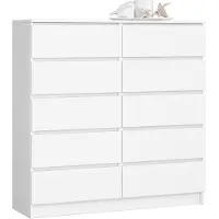 Akord Ladekast K120 met 10 Lades / Furniture Factory / Wit / 120 x 121 x 40 cm