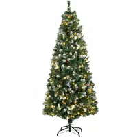 HOMCOM Kerstboom - Kunststof - 80x80x180cm - Groen