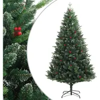 Prolenta Maison Exclusive - Kunstkerstboom, inklapbaar, met rode bessen, 210 cm