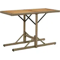 Syfax Tuintafel massief acaciahout en poly rattan beige