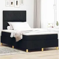 Prolenta Maison Exclusive - LED boxspringbed met hoofdeinde, zwart, 120 x 190 cm, gestoffeerd