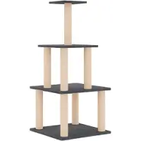Syfax Kattenmeubel met sisal krabpalen 111 cm donkergrijs