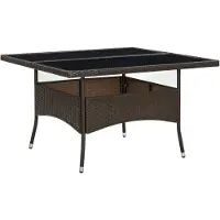 Prolenta Maison Exclusive - Tuin-eettafel, bruin, van polyrotan en glas