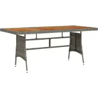 Syfax Tuintafel 160x70x72 cm poly rattan en massief acaciahout grijs