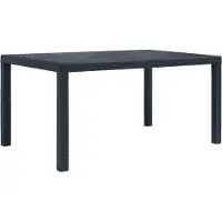 Syfax Tuintafel 150x90x72 cm rattan-look kunststof antraciet