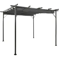 Syfax Pergola met uittrekbaar dak 180 g/m² 3x3 m staal antracietkleur