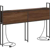 vidaXL Opslage hoofdbord met oplaadstation bruin eikenkleur