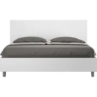 Ityhome Tweepersoonsbed met opbergruimte, verstelbaar hoofdeinde, 160x190 cm, wit, merk New Egos