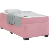 vidaXL Bedframe met matras Roze 90 x 190 cm Stof
