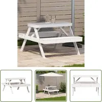 The Living Store De Living Store Picknicktafel, 105x134x75 cm, massief grenenhout
