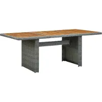 Prolenta Maison Exclusive - Tuintafel, lichtgrijs, van polyrotan en massief acaciahout