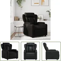 The Living Store Living Store relaxfauteuil, zwart, kunstleer