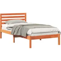 vidaXL Bedframe met hoofdeinde Wasbruin 90 x 200 cm Massief grenenhout