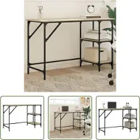 The Living Store De Living Store bureau, Sonoma eikenhout, 120x50x75 cm, met metalen frame en houtvezelplaat